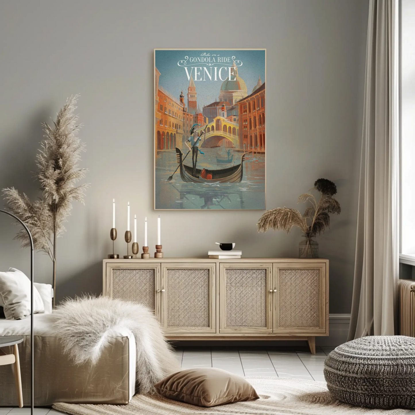 Venice - Gondola Ride Vintage Travel Poster