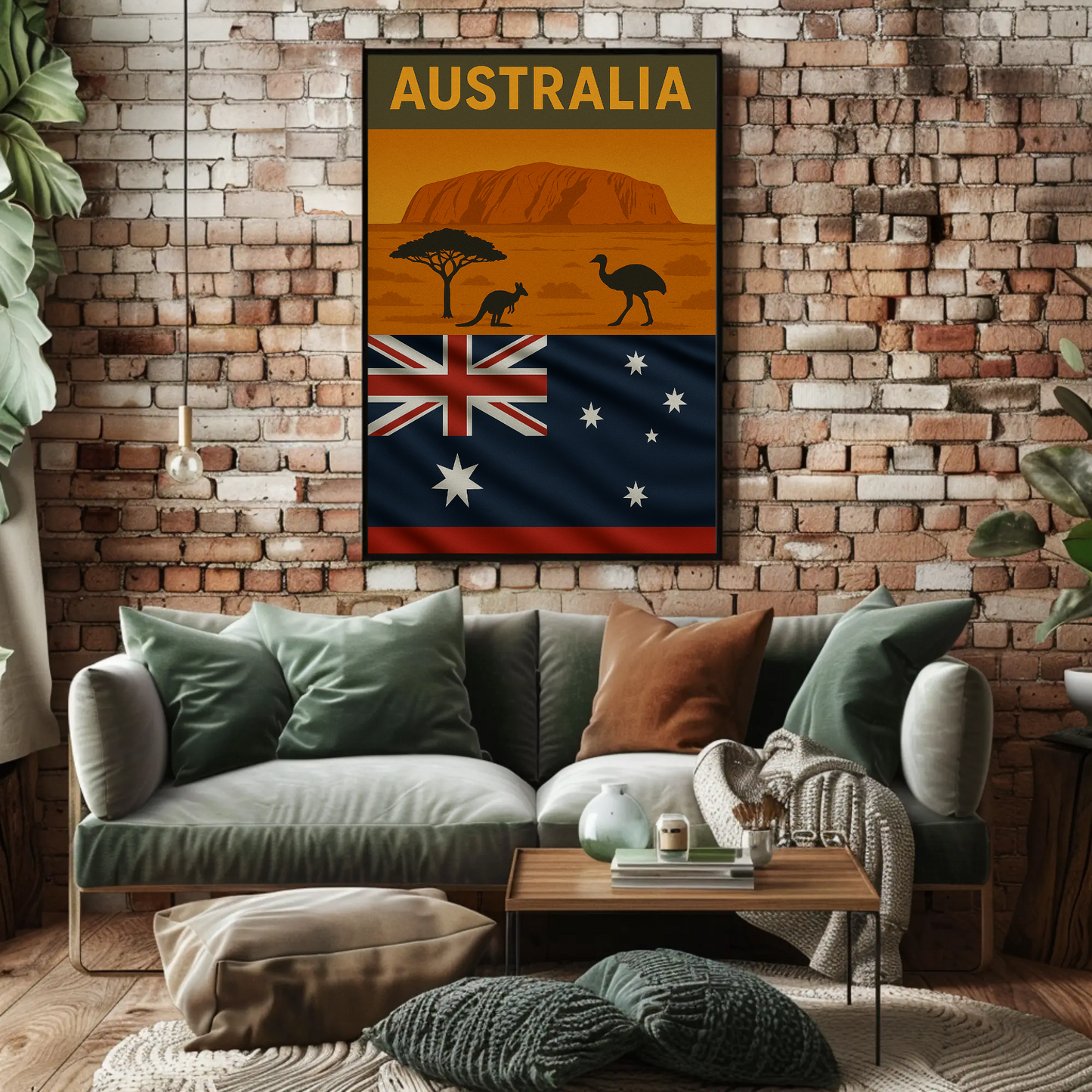 Explore Australia's Iconic Wonders: Uluru Travel Poster