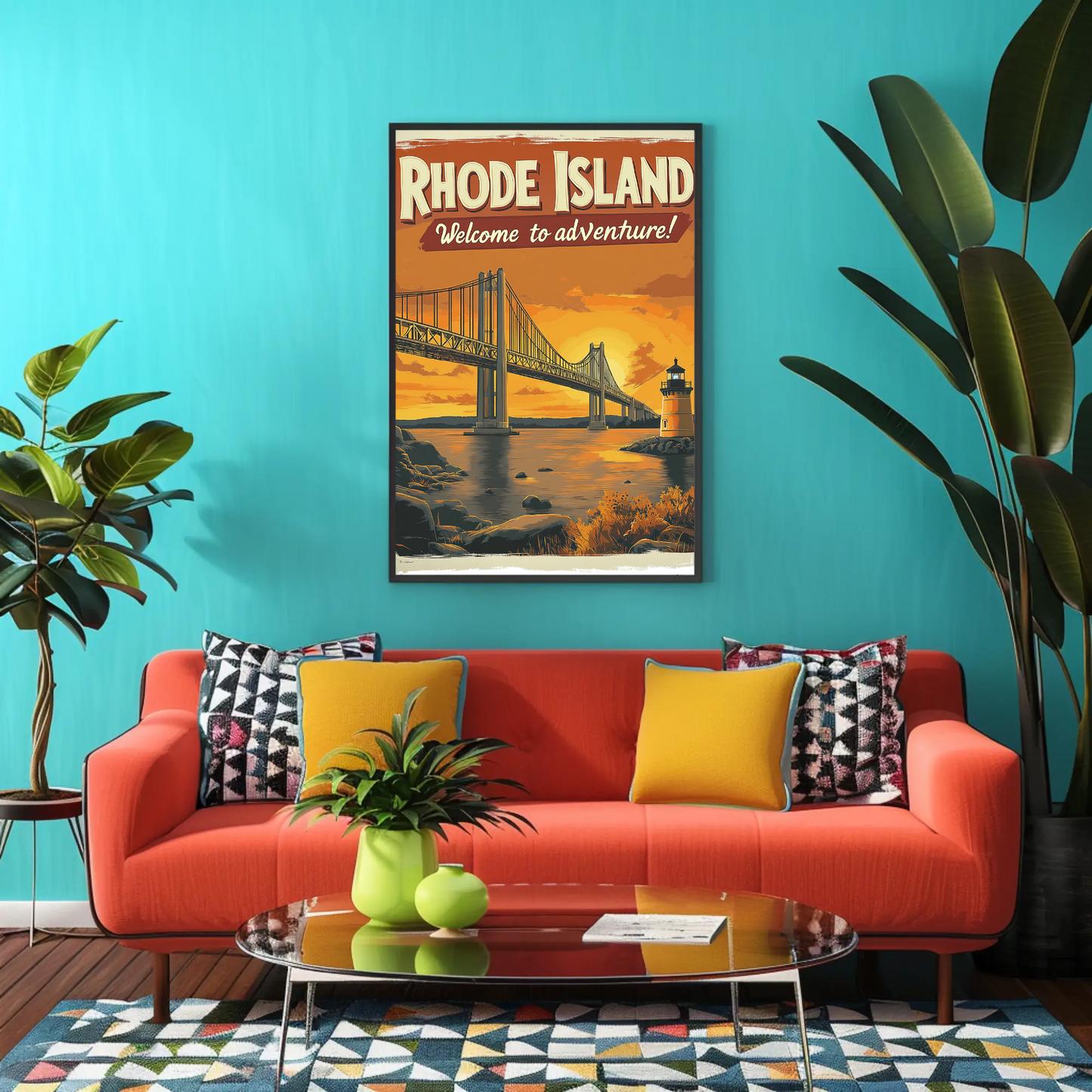 Rhode Island Adventure Vintage Travel Poster