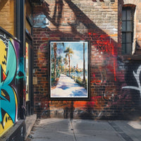 Serene Riverside Promenade Poster PosterGoat