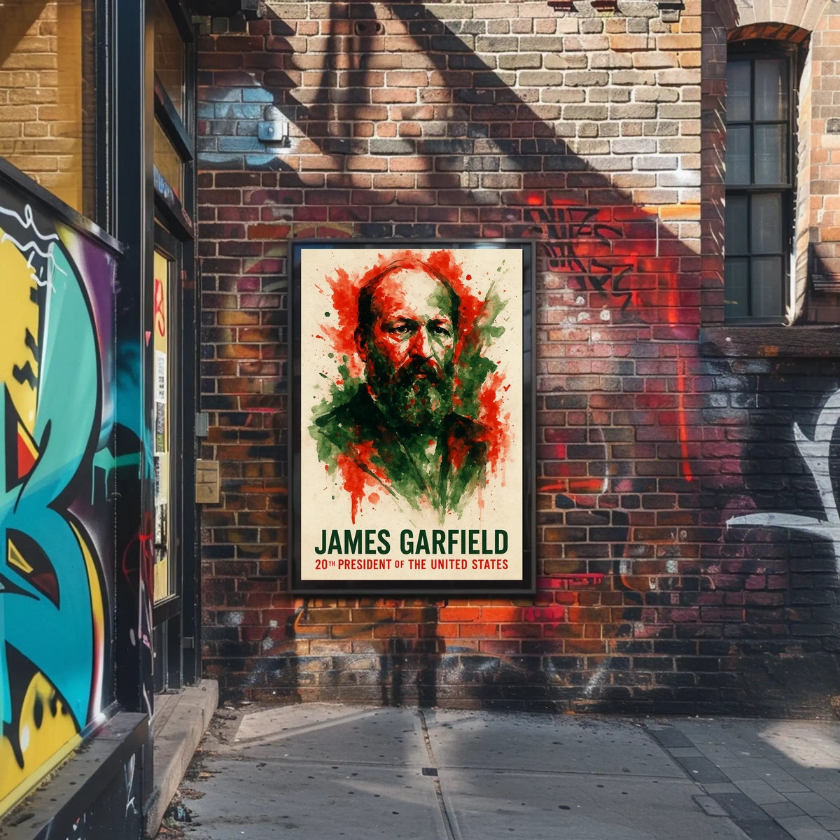 James Garfield Abstract Watercolor Portrait Historical Poster