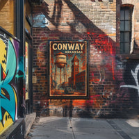 Conway Arkansas Vintage Charm Scenic Travel Souvenir Retro Heritage Wall Decor Poster