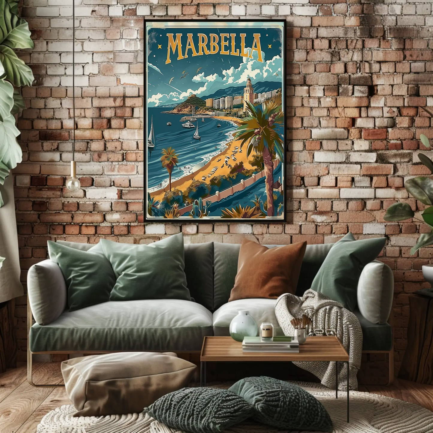 Marbella Coastal Beach Resort City Travel Poster