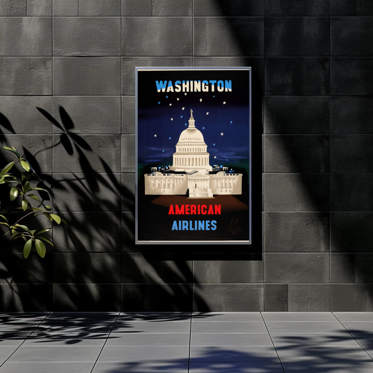 Washington White House Airline Vintage Travel Poster
