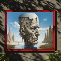 Surreal Desert Urban Head Artistic Poster