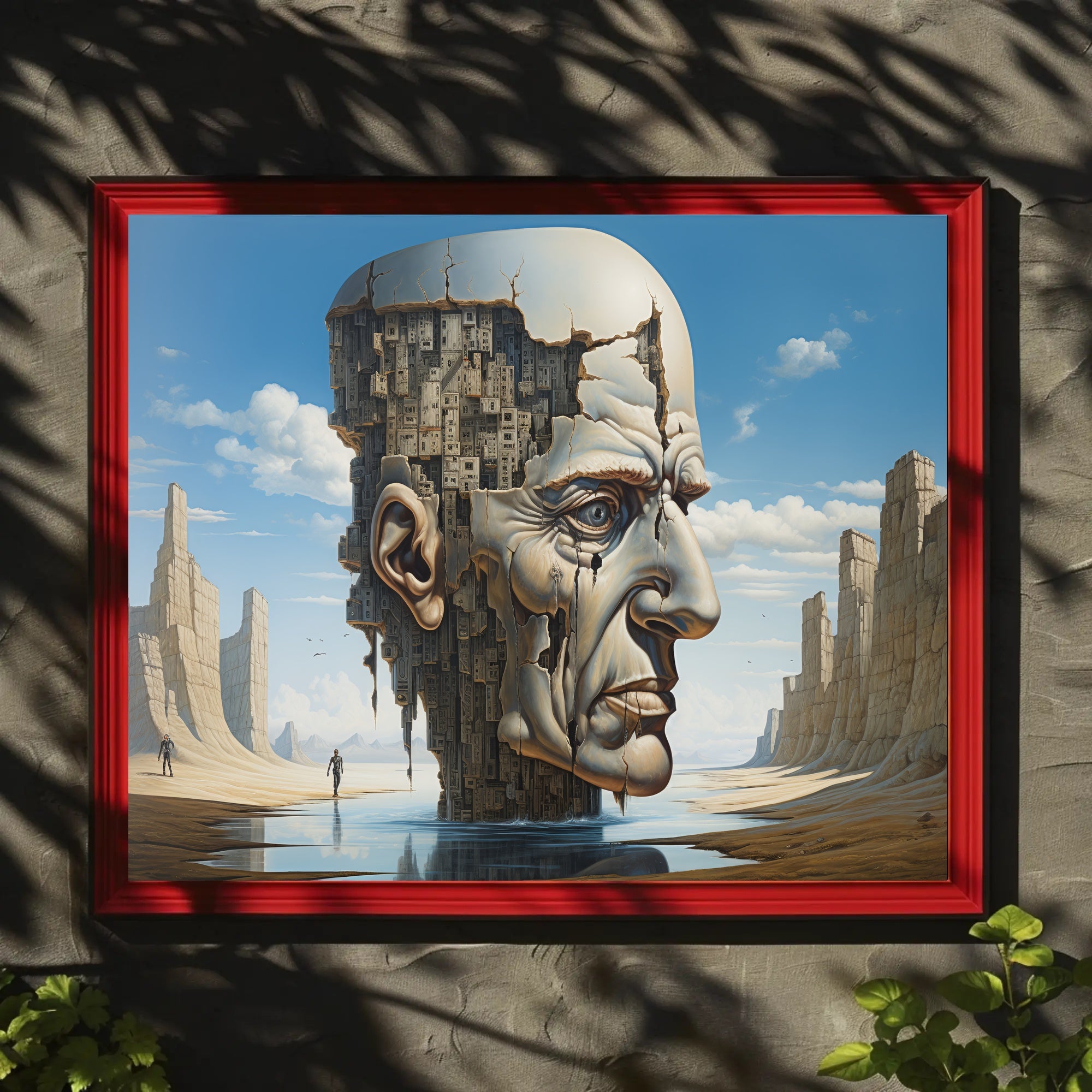 Surreal Desert Urban Head Artistic Poster