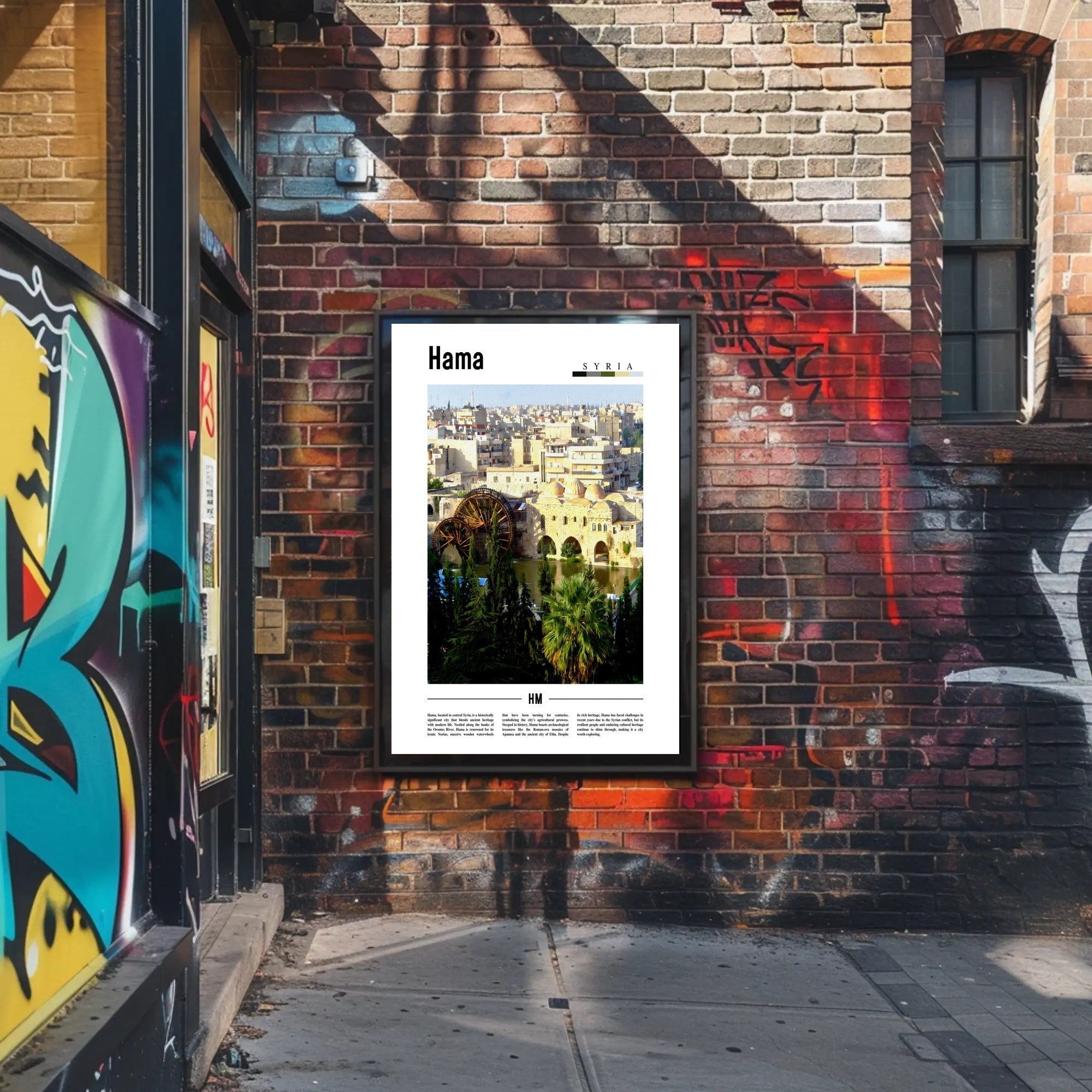 Hama Cityscape with Norias Cultural or Heritage Poster PosterGoat