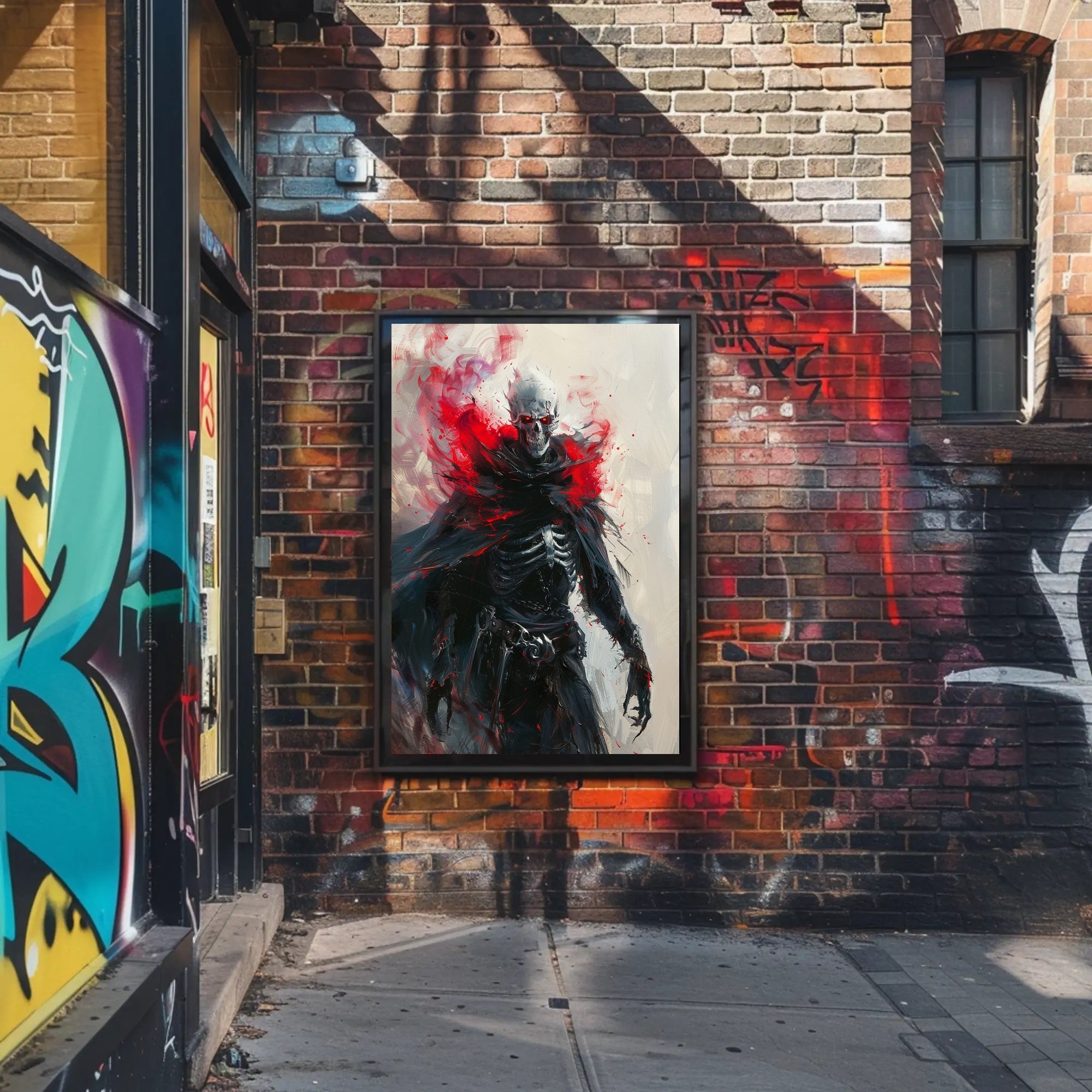 Ethereal Skeleton Warrior Dark Fantasy Art Poster PosterGoat