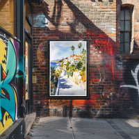 Coastal Mediterranean Scene Poster PosterGoat