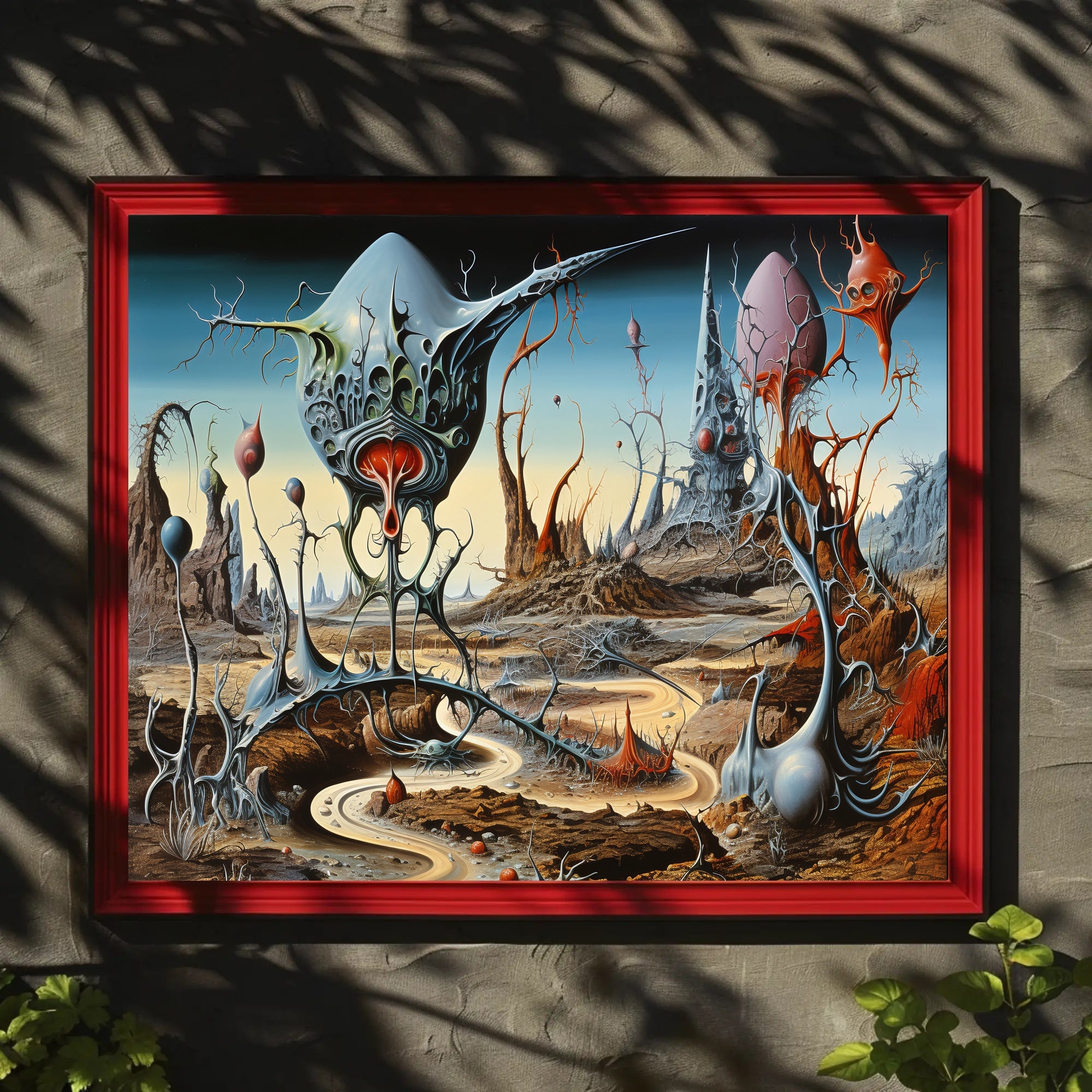 Surreal Alien Landscape with Futuristic Sci-Fi Poster