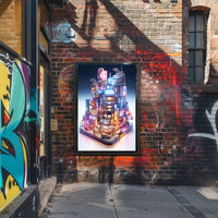 Cyberpunk Metropolis Neon Magic Futuristic Sci-Fi Poster