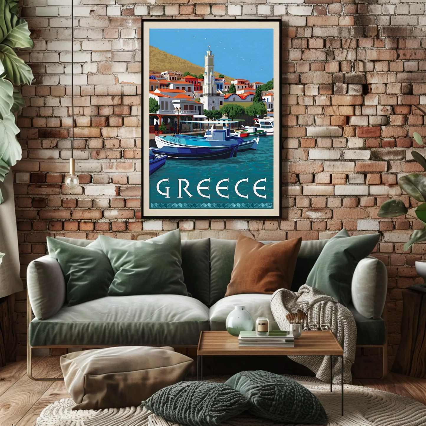 Idyllic Greek Coastal Charm Travel Poster