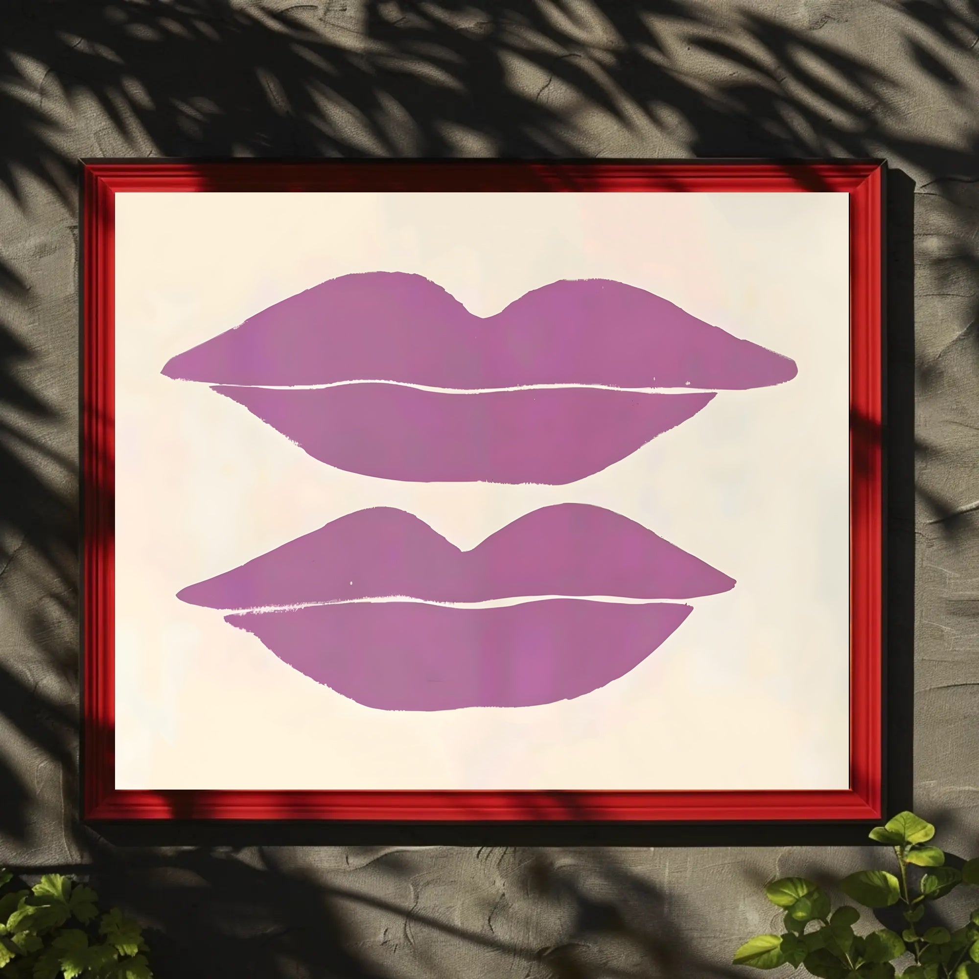 Purple Lips Art Poster