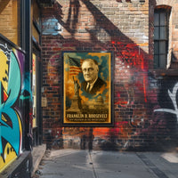 Franklin D. Roosevelt 32nd President of the United States Layered Digital Collage Poster