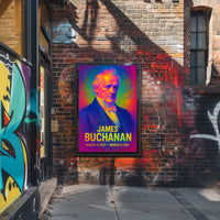 James Buchanan 15th President of the United States Neon Gradient Overlay Poster