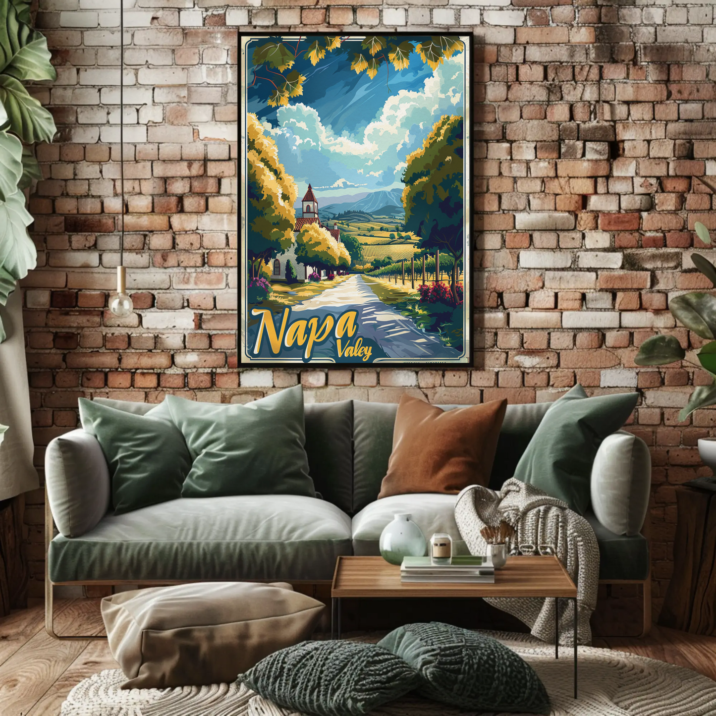 Napa Valley Church and Fields Travel Poster