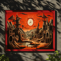 Surreal Gothic Landscape with Radiant Sky Fantasy Mythology Poster