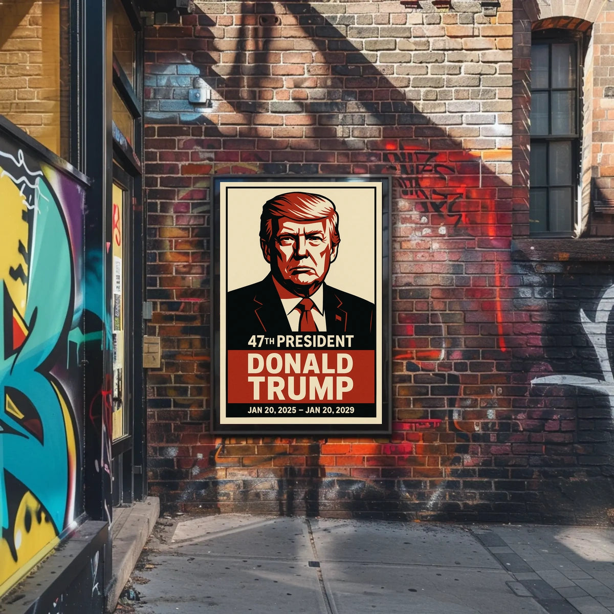 Trump Visionary Red Black Patriotic Minimalist Poster