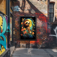Serene Sloth In Bloom Poster