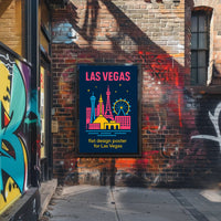 Las Vegas Iconic Landmarks Travel Poster