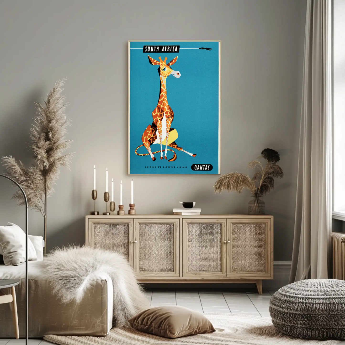 South Africa - Qantas Travel Poster