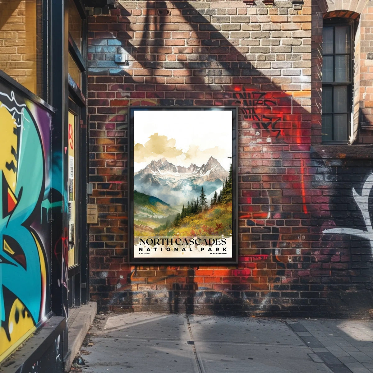 North Cascades Watercolor Wall Art Poster