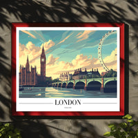 London's Iconic Landmarks Explored in Urban Cityscape Poster