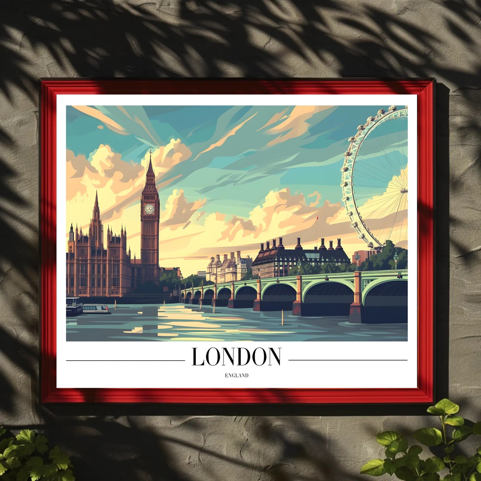 London's Iconic Landmarks Explored in Urban Cityscape Poster