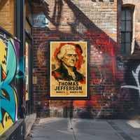 Thomas Jefferson 3rd President of the United States Layered paper Collage Poster