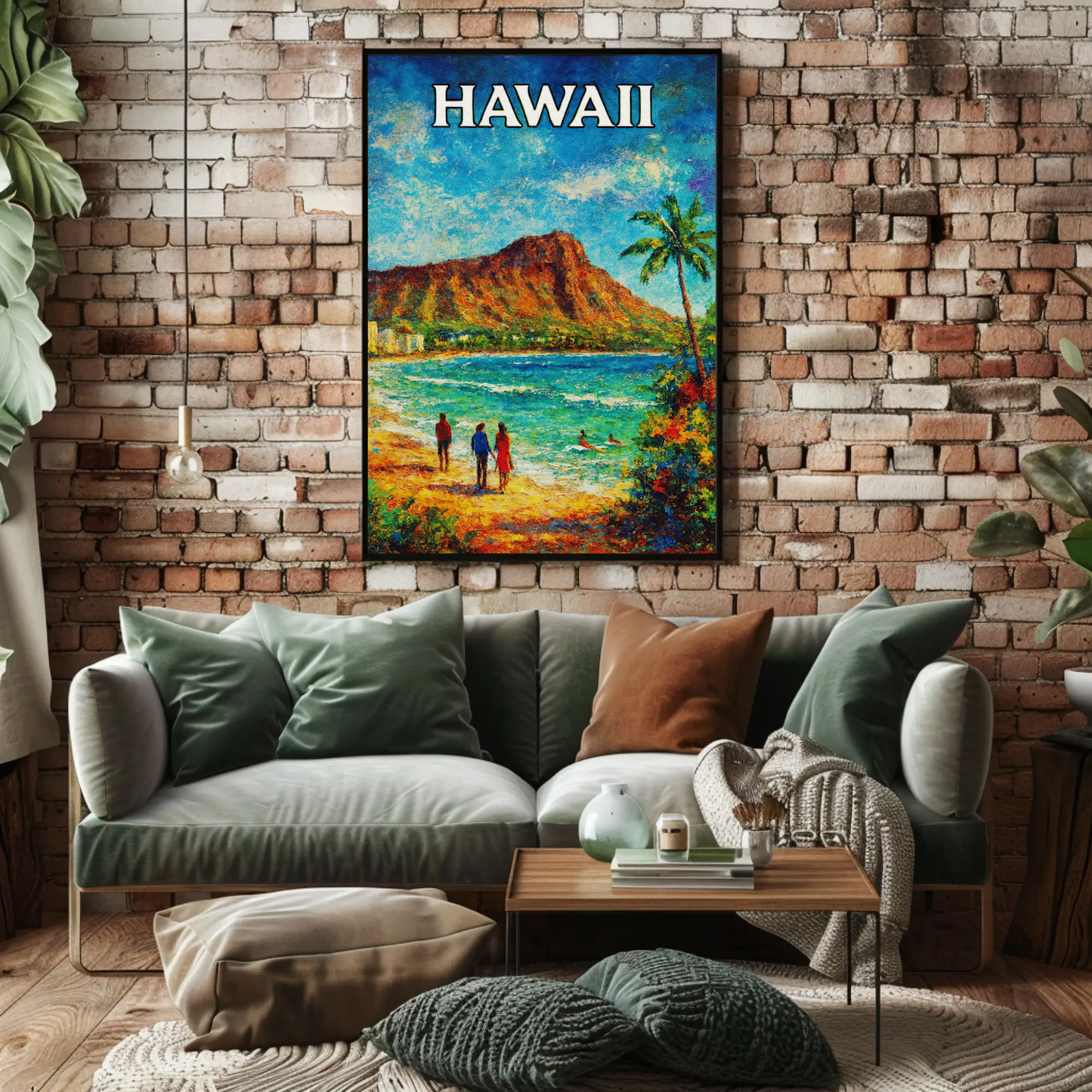 Hawaii Diamond Head Beach Walk Landscape Poster