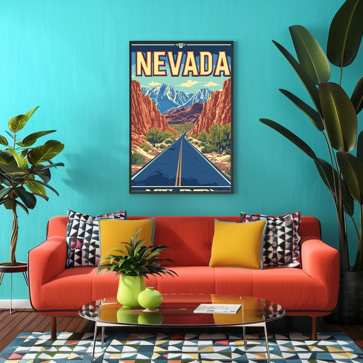 Nevada Landscape Vintage Travel Poster