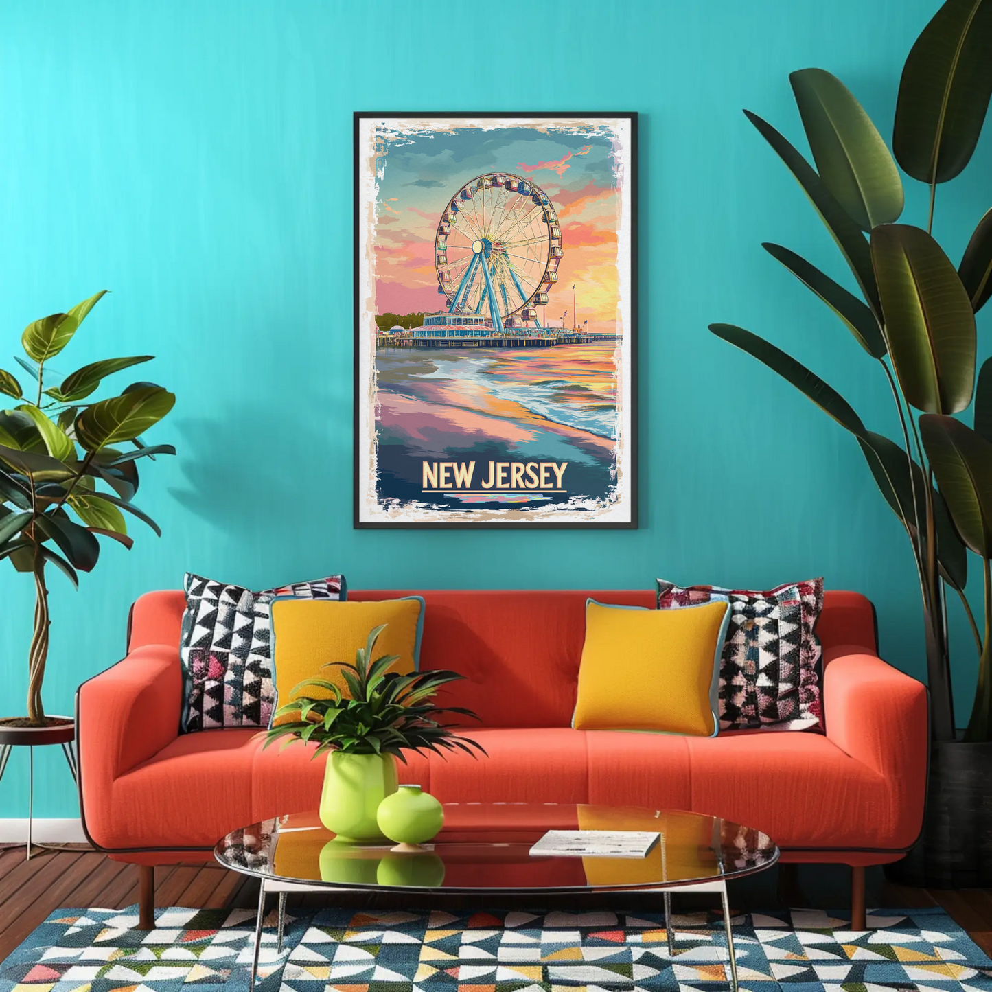 New Jersey Boardwalk Vintage Poster