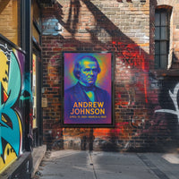 Andrew Johnson 17th President of the United States Neon Gradient Overlay Poster