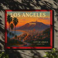 Los Angeles Sunset Travel Poster Wall Art