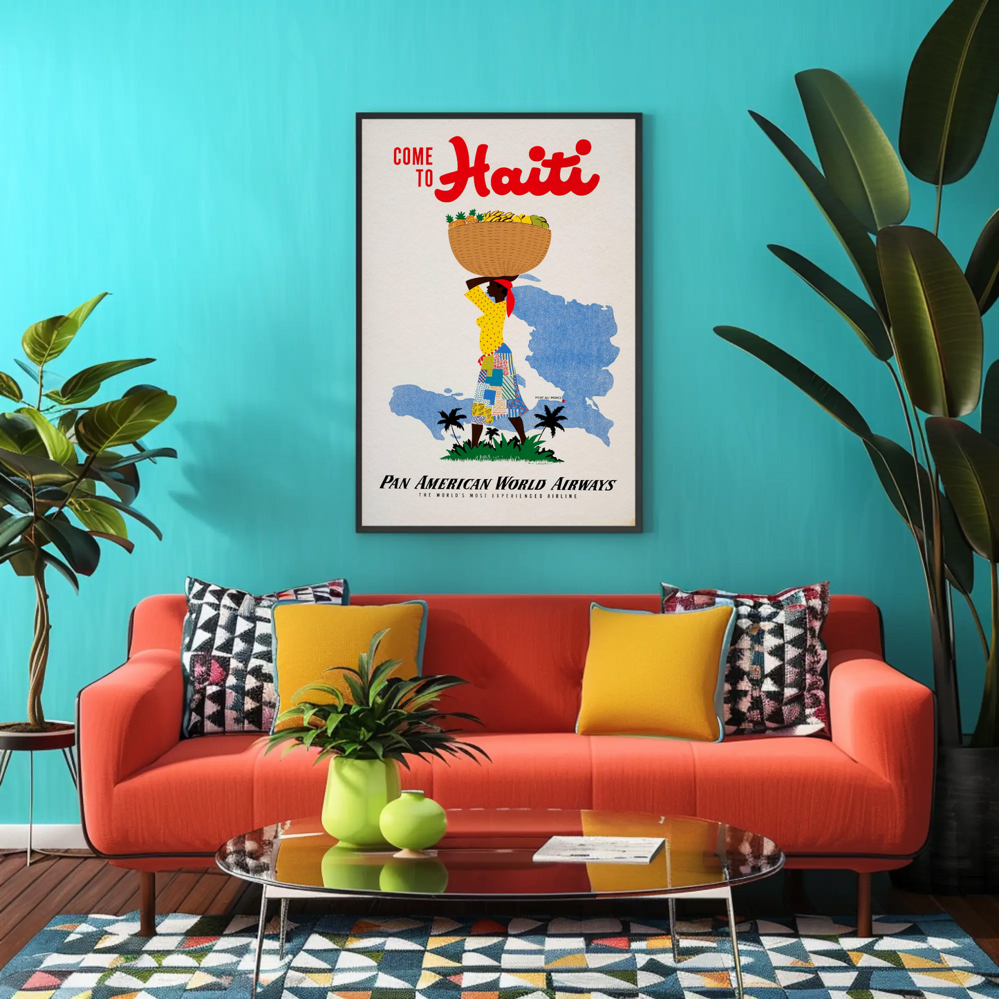 Haiti Fruit Basket Vintage Poster