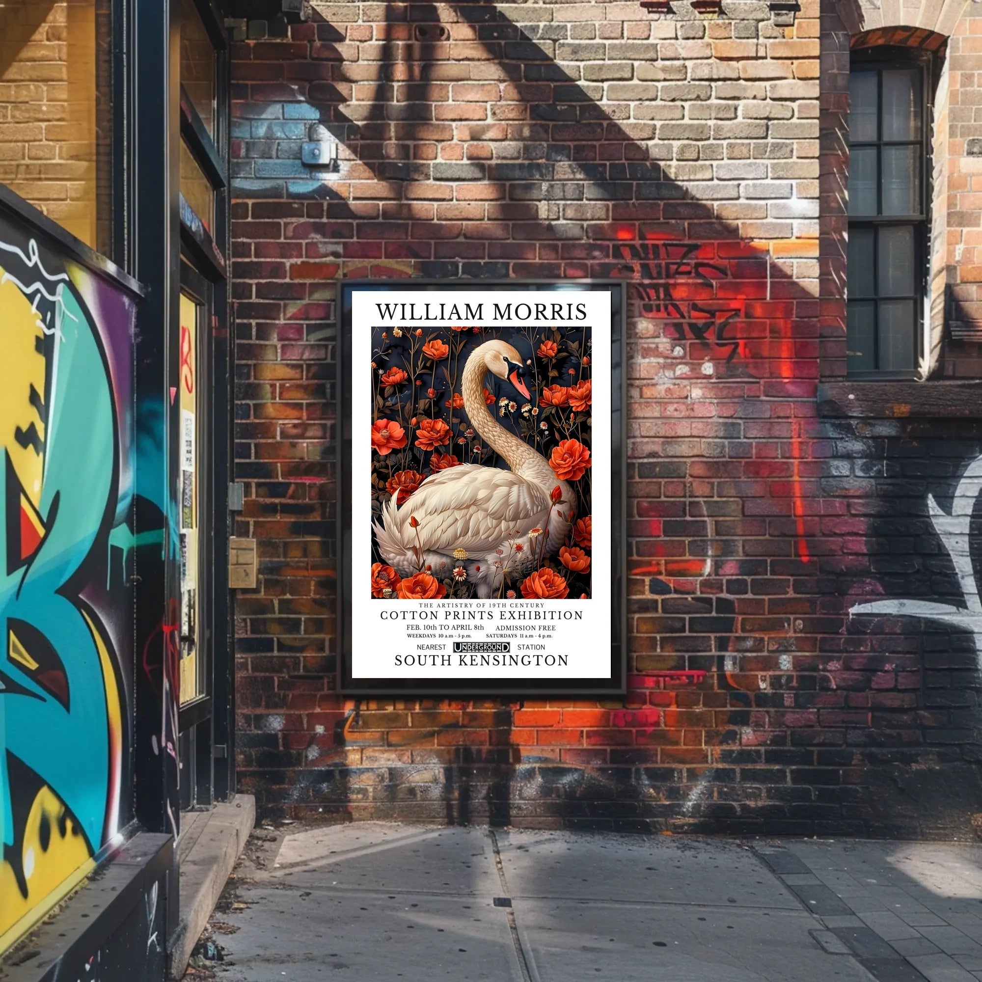 William Morris Exhibition Vintage Art Poster