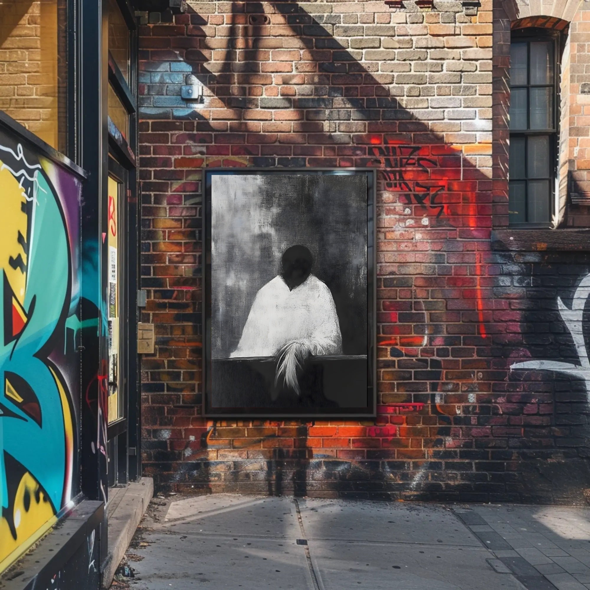 Haunting Faceless Figure in Surrealism Abstract Artistic Poster PosterGoat