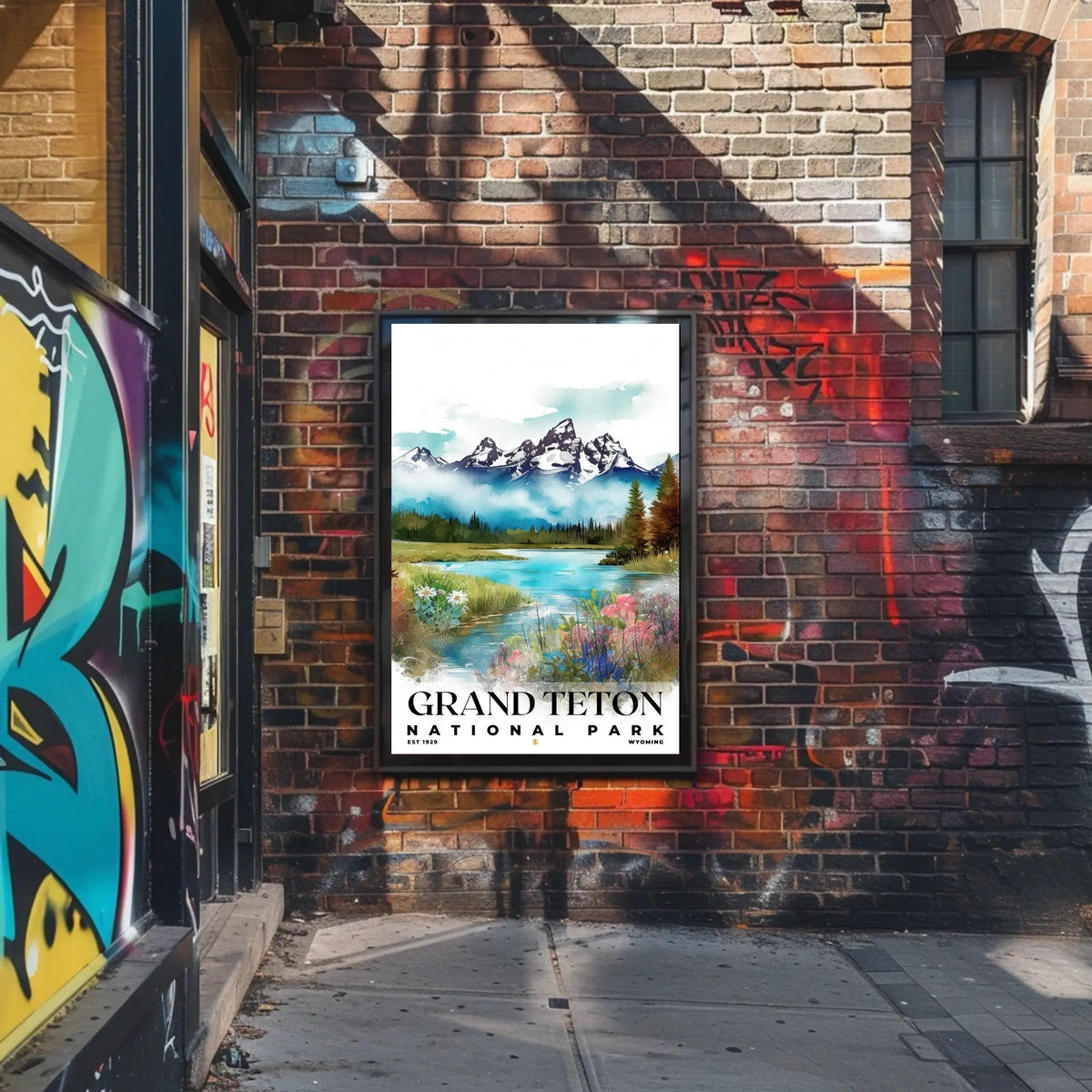 Grand Teton Watercolor Wall Art Poster