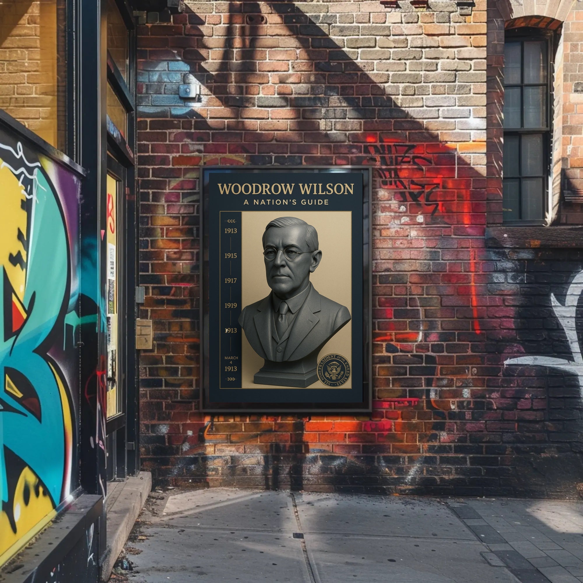 Woodrow Wilson Bust Vintage Historical or Presidential Poster