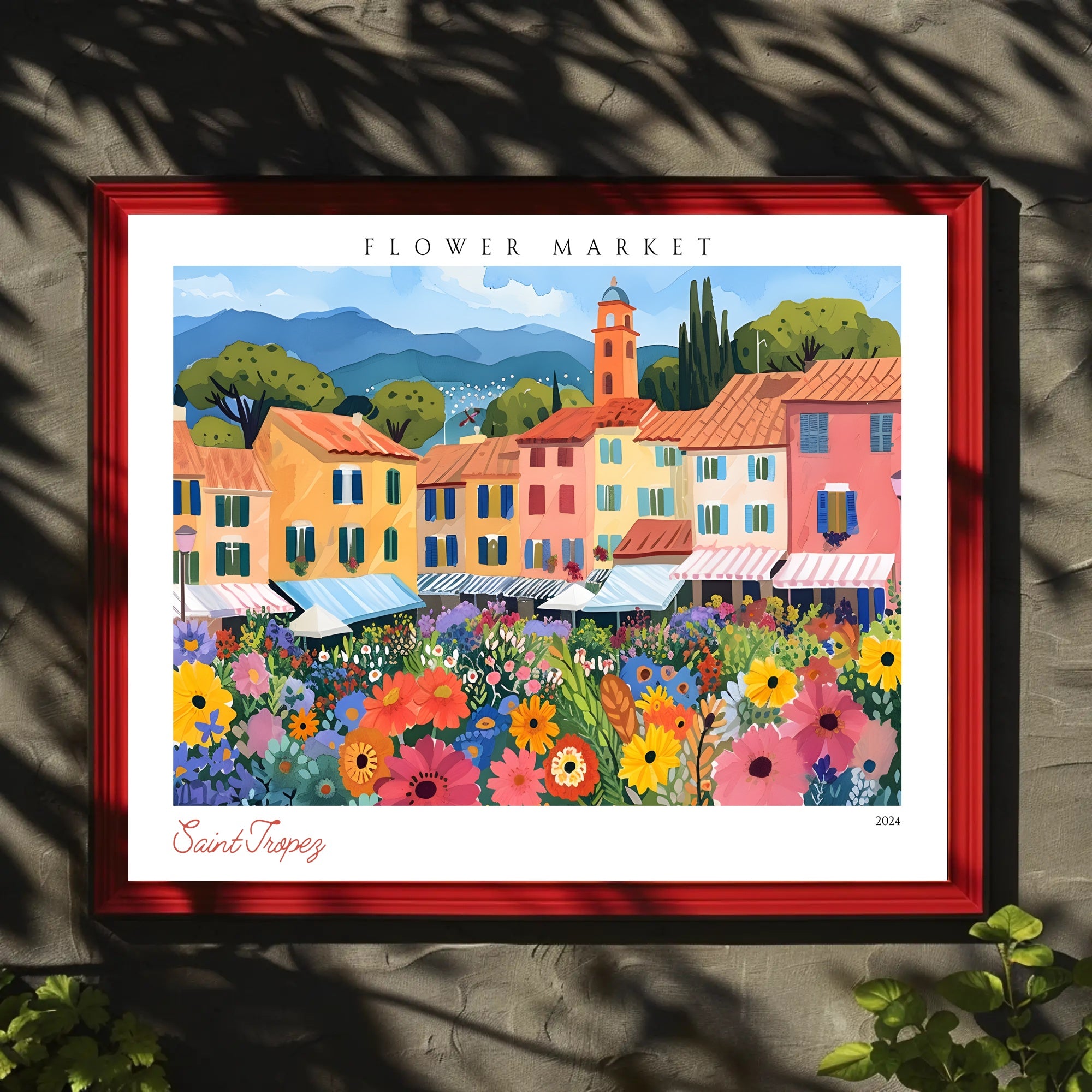 Saint Tropez Flower Market Poster PosterGoat