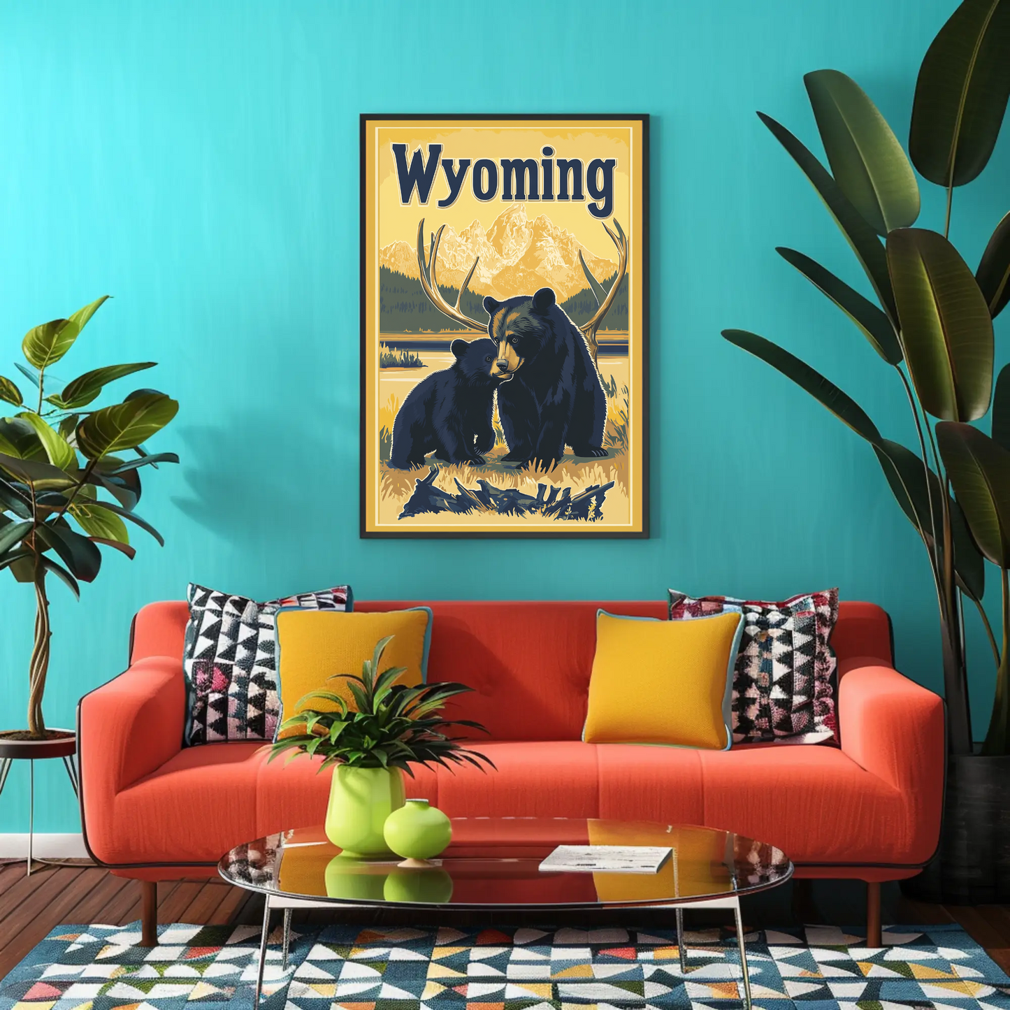 Wyoming Black Bear Vintage Poster