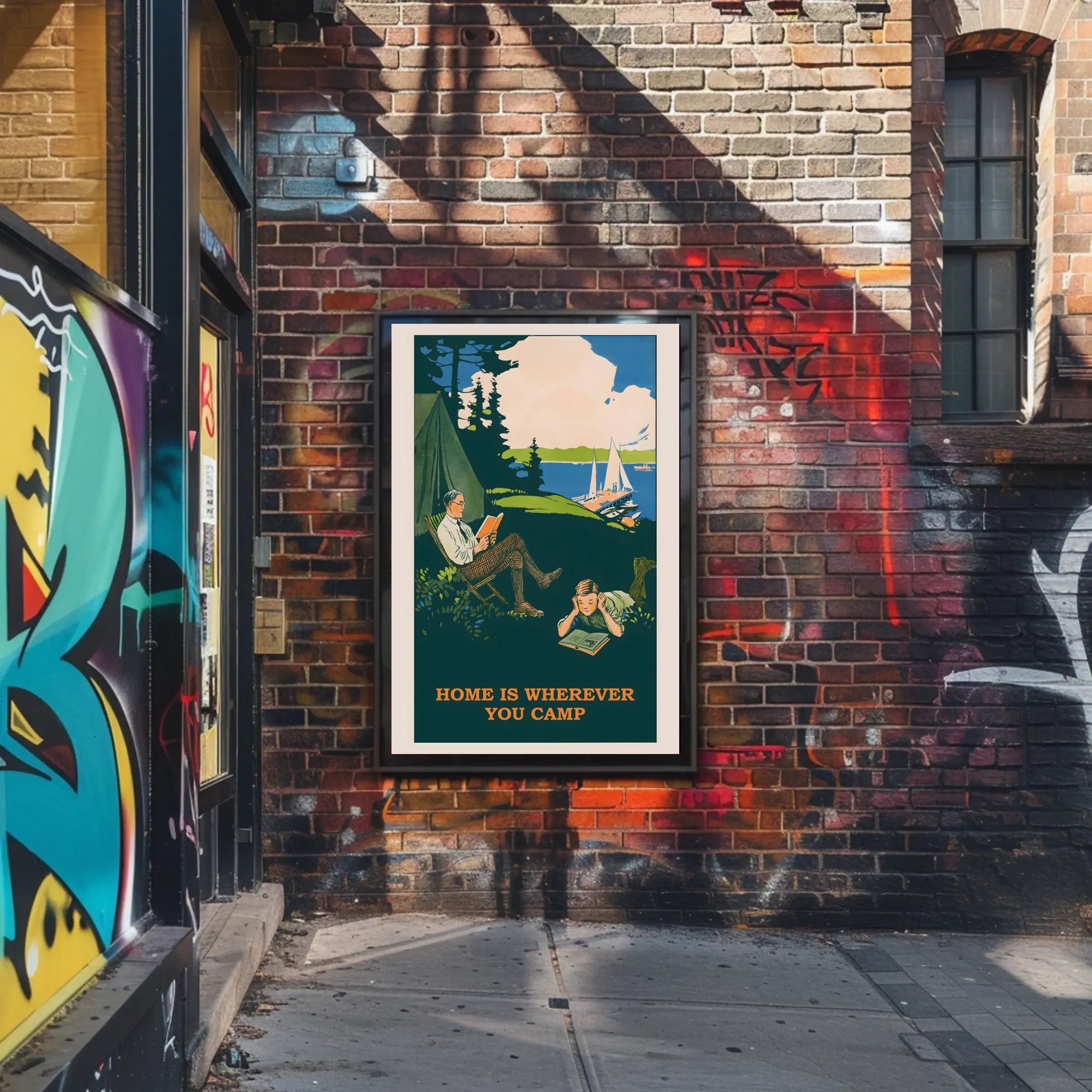 Vintage Serenity in Nature Outdoor Camping Travel Poster