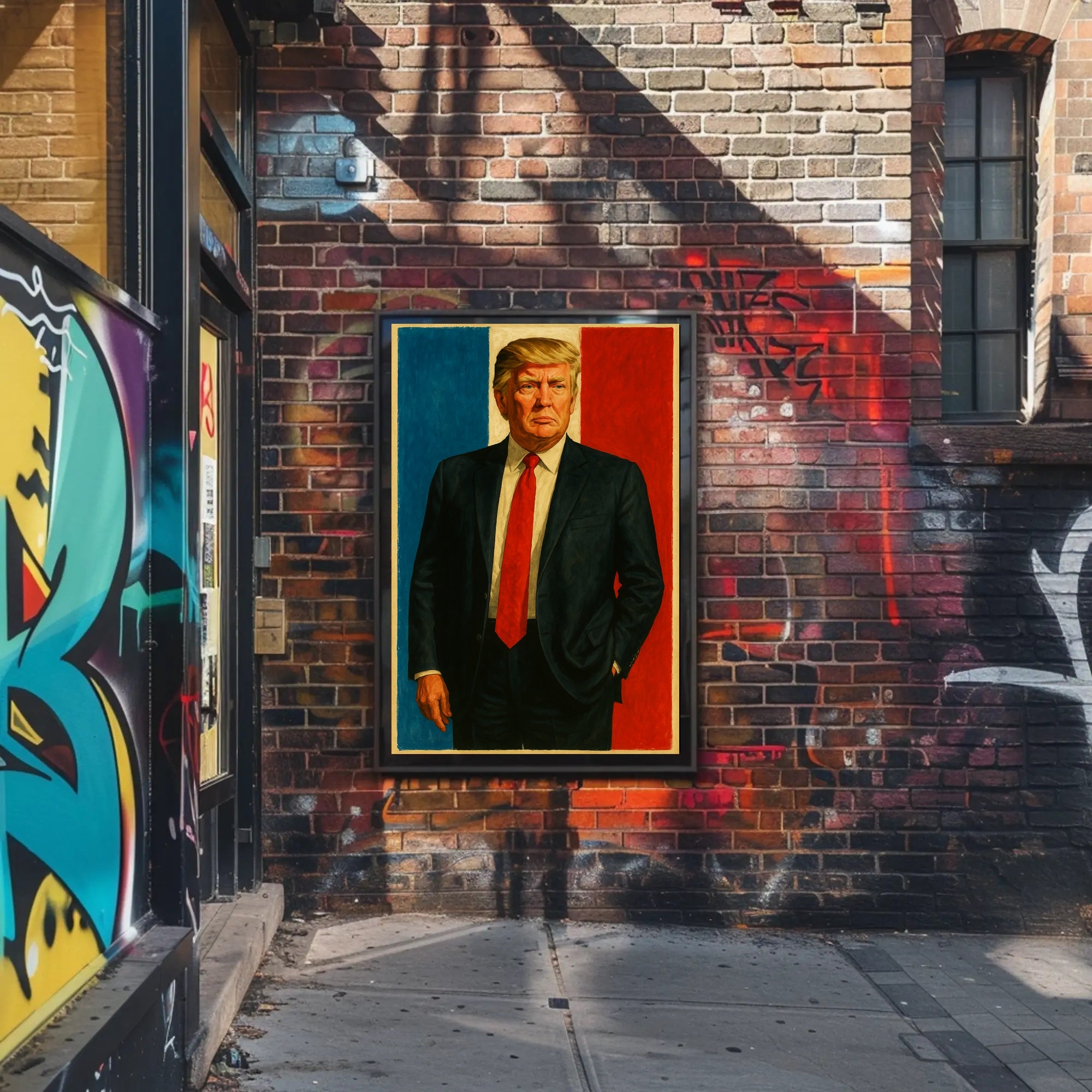 Presidential Portrait in Red, White, and Blue Poster PosterGoat