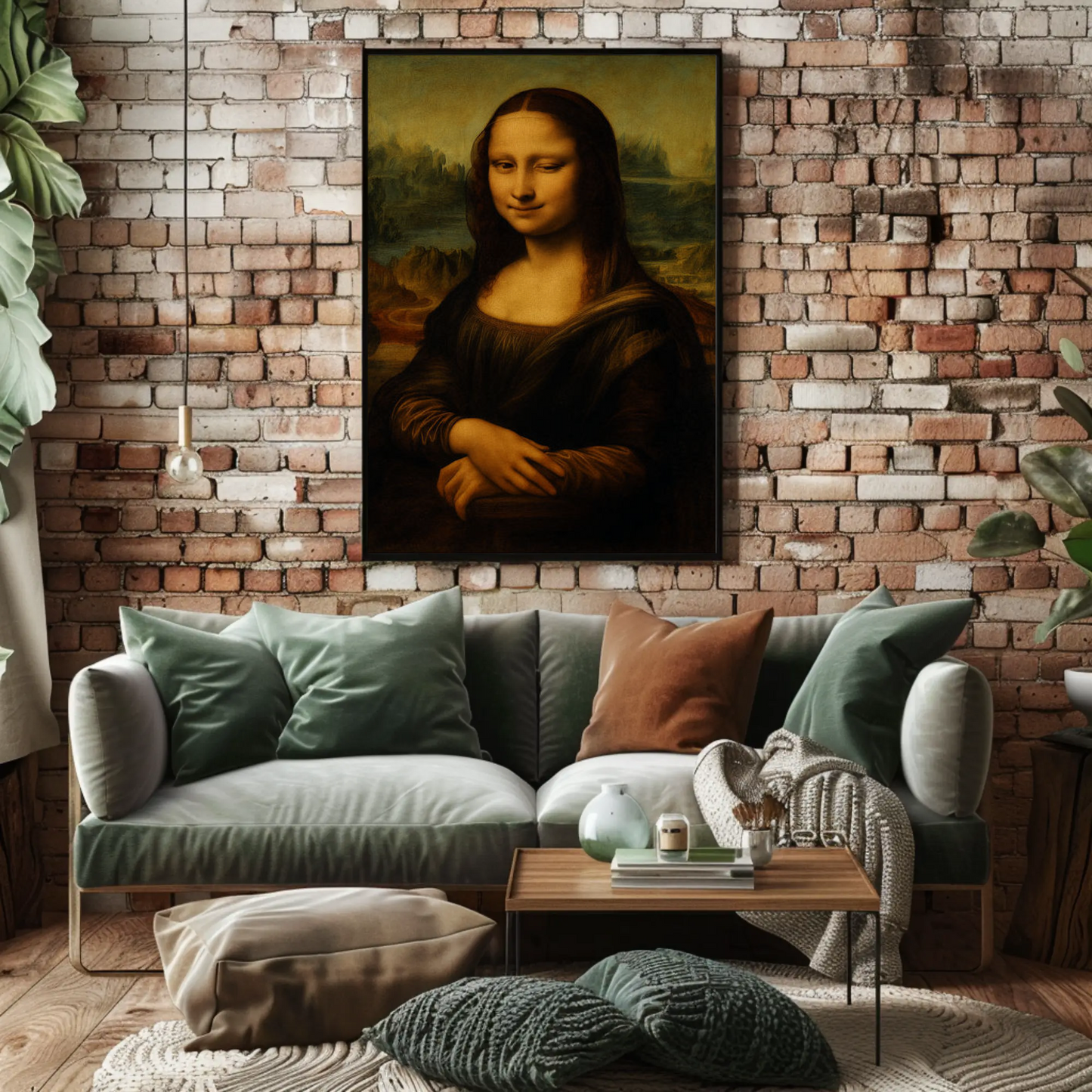 Mona Lisa Winking Classical Art Humor Poster Poster