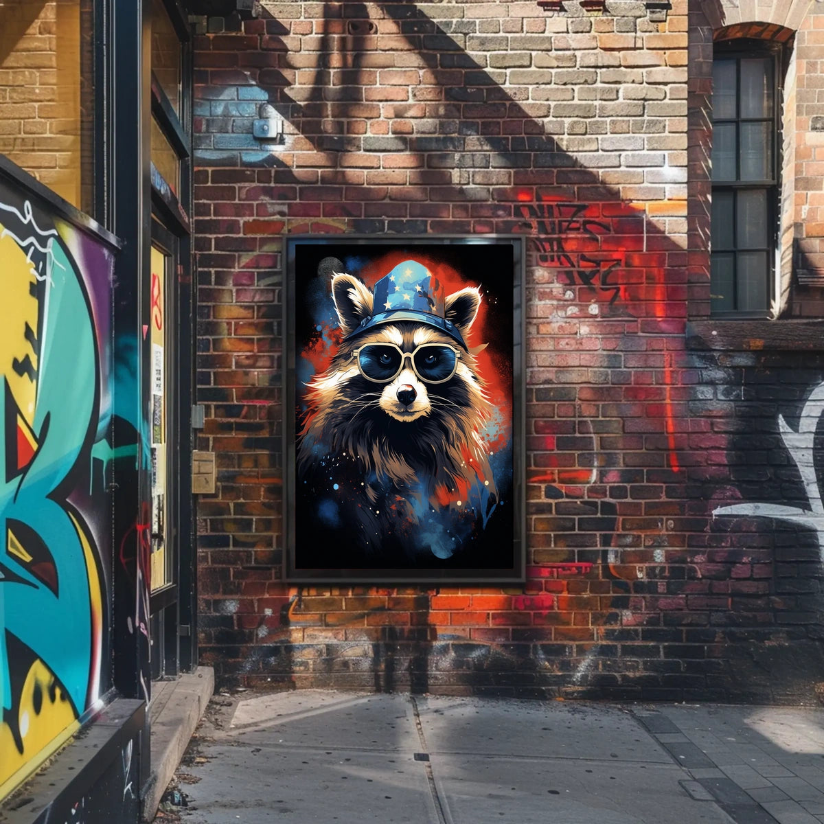 Patriotic Raccoon Poster