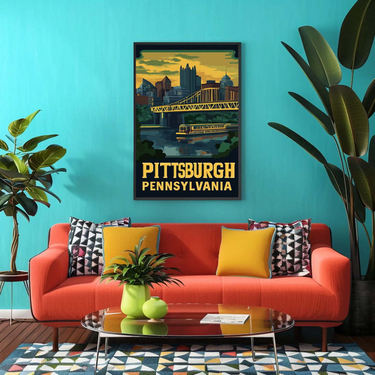 Pittsburgh, Pennsylvania Vintage Travel Poster