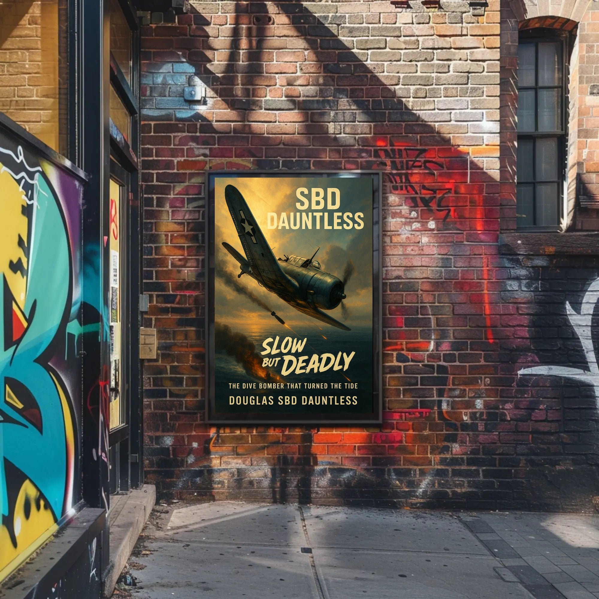 Douglas SBD Dauntless Action Scene WWII Poster