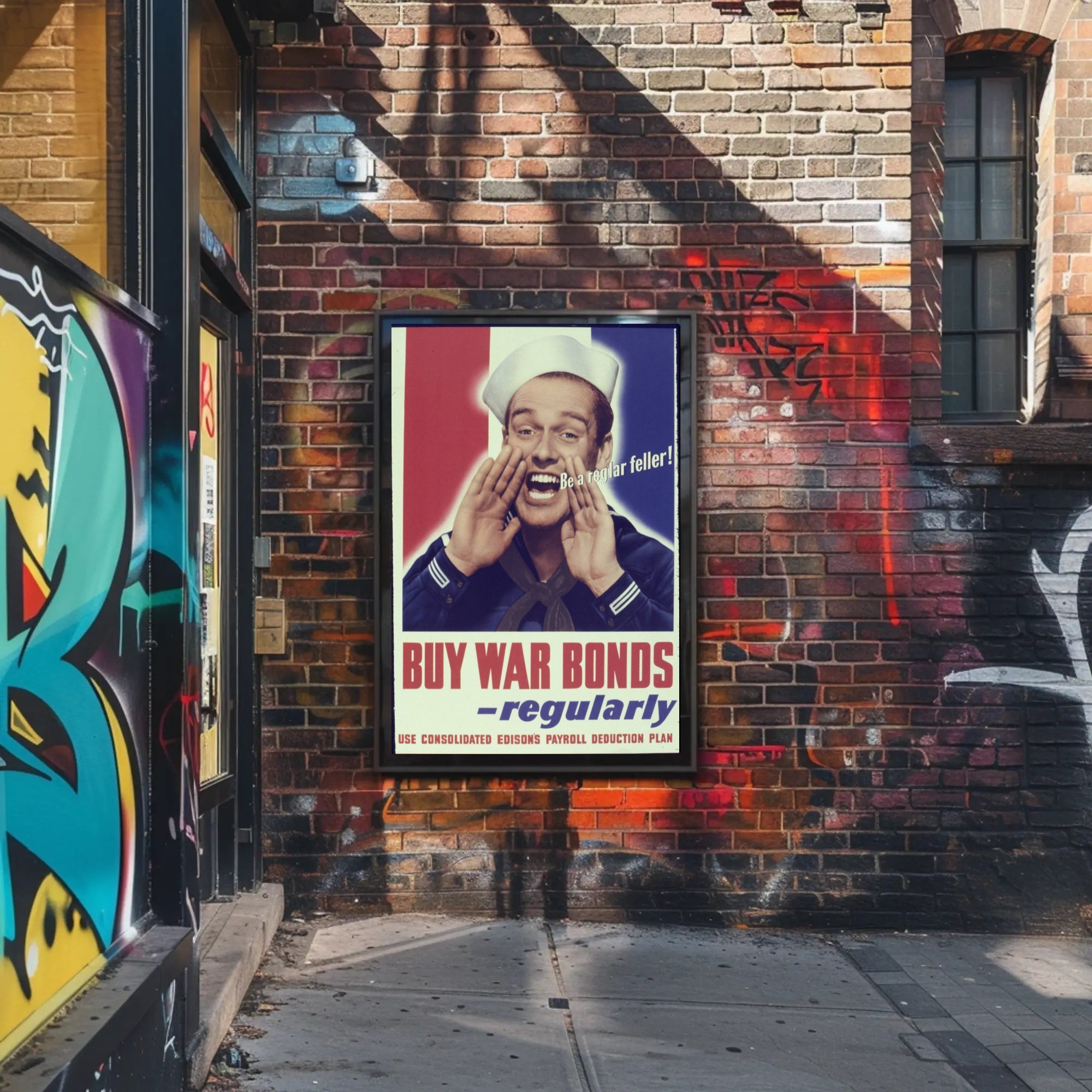 War Bonds Cheerful Sailor WWII Poster