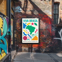 Viva Brasil Memphis Design Celebration Poster