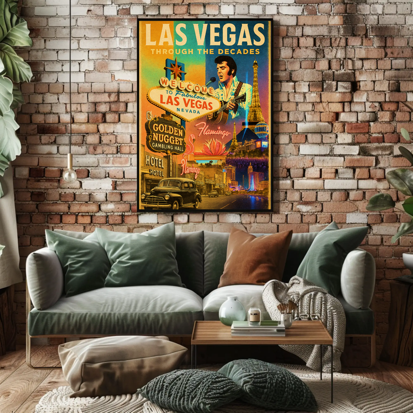 Las Vegas Nevada Vintage Glamour Neon Lights Travel Poster